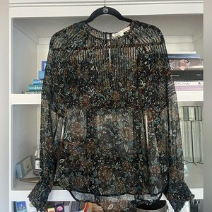 Veronica Beard silk chiffon floral print blouse size 6